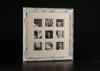 9 Openings Double Matted 4 x4 Collage Photo Frame In Distress White Finishing