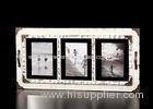 3 Multi Openings 5x7 Wooden Wall Hanging Photo Frame In Distressed White Finishing