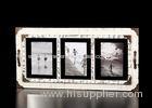 3 Multi Openings 5x7 Wooden Wall Hanging Photo Frame In Distressed White Finishing