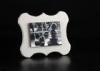 Wood Grain Background Tabletop Picture Frames In Distressed White Colors