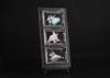 Front Floating 4x6 Three Openings Tabletop collage picture Frame In Antique Silver Color