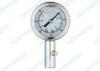 Steel chrome professional tyre pressure gauge 50mm bottom with button stem