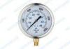 304 ss Crimp bezel 100mm pressure gauge oil fillable with brass connector