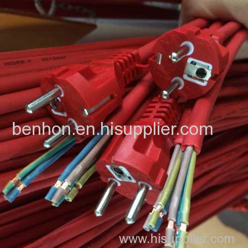 powercord plugs red rubber cable