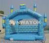 Blue PVC Commercial Inflatable Bouncers / Inflatable Jumping Castle For Kid
