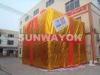OEM Golden Inflatable Advertising Gift Box Model For Parties