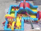 Colorful Amusement Park Large bouncy assault course hire With double stitching