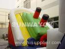White Inflatable Combo Bouncers With Two Lane Fireproof 18oz PVC Tarpaulin