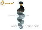 18 Inch 1B Black To Grey Ombre Hair Extensions 100% Brazilian Human Hair
