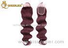 99J Red Swiss Straight Human Hair Lace Closure Brazilian Hair With Lace Closure