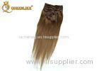 100% Unprocessed Brown Clip In Hair Extension Real Indian Virgin Hair
