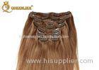 100% Unprocessed Full Head Clip In Hair Weave For White Women