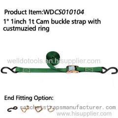 1 1inch 1t cam buckle strap with custmuzied ring