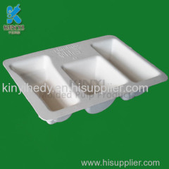 Biodegradable bagasse pulp disposable paper tray