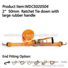 2 50mm Ratchet Tie down with large rubber handle