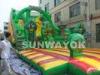Attractive UV Resistance double inflatable water slide With Jumping Bouncers