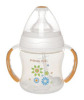 210ml Wide-neck dual color round shape feeding bottle