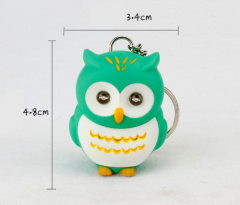 LED Cartoon Owl Sound Keychain