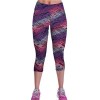 Purple Fish Scale Print Capris Leggings