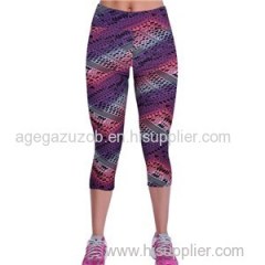 Purple Fish Scale Print Capris Leggings