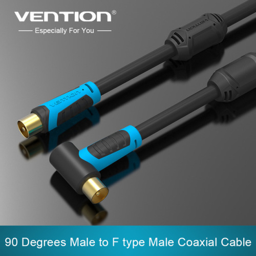 Vention 90 Degrees Male to F type Male Coaxial TV Satellite Antenna Cable