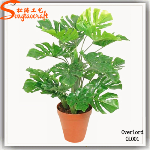 pot of plastic plant green leaves artificial bonsai tree fake plant for shop sale