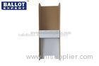 White Erected Corrugated Table Cardboard Voting Booth For Disabled