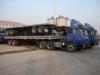 Green 12m Steel Flat Bed Semi Trailer With Lock For Cargo Transportation