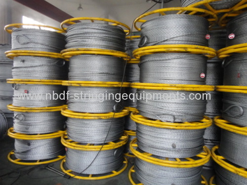 12 Strands Anti Twisting Braided Steel Rope for stringing overheand conductor or OPGW