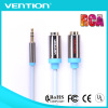 Vention Wholesale Hot Sale Gold Plated 3.5mm Stereo to 2RCA female Audio cable