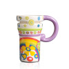 Colored drawing Large Mugs with plastic lid