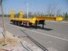 3 axles Low Bed Semi Trailer / Extendable Hydraulic Lowbed Semi Trailer Red Color