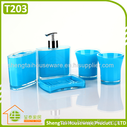 simple design 4 pieces plastic bath accessory set