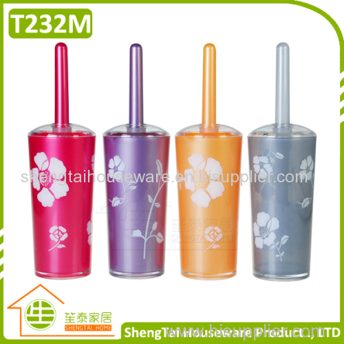 China Supplier Exporters Good Price Toilet Brush And Roll Holder Set With Rose Printing