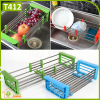 Stainless Steel Draining Telescopic Sink Shelf Dish Rack For Kitchen Storage