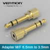 6.5mm Male Plug to 3.5mm Female Jack Stereo Headphone 1Pcs Headset Audio Adapter Connector Plug For Microphone