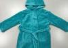 Warm Blue Winter Knit Pajamas Sets Mens Hooded Bathrobes Dressing Gown