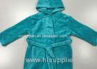 Warm Blue Winter Knit Pajamas Sets Mens Hooded Bathrobes Dressing Gown