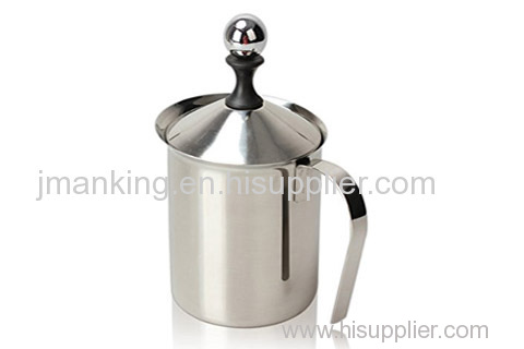 Double Layer and Mesh Stainless Steel Espresso Latte Cappuccino Milk Bubbler Coffee Pot Pump Milk Frother Creamer