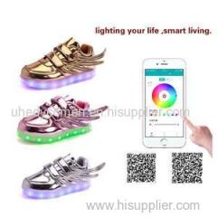 New Design App Control LED Light Up Board Shoes With Wings Wholesale USB Charger Sneaker For Children