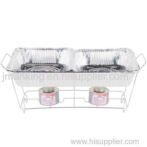 Full Size Disposable Silver Chrome Wire Rectangle Chafing Dish Stand-Kit