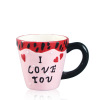 Kids ceramic Hand Painting Mug pink color for promotional gift