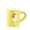 Yellow spots chicken pattern ceramic Handmade Mugs