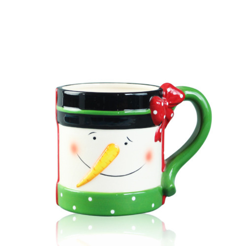 Ceramic Handmade cups with snowman for Christmas gift several type for choose