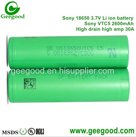 Sony VTC 5 2600mAh 30A high amp vape battery best battery for vape