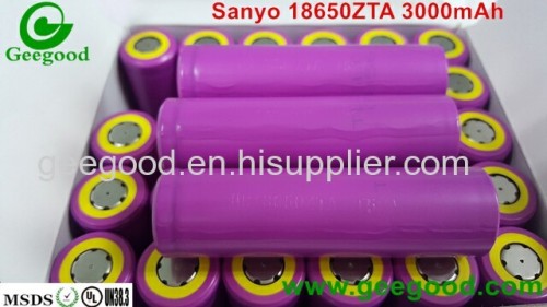 Sanyo 18650 ZY 18650 ZT 18650 ZTA 2600mAh 2800mAh 3000mAh 18650 3.7V li ion batteries