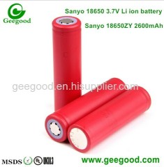 Sanyo 18650 ZY 18650 ZT 18650 ZTA 2600mAh 2800mAh 3000mAh 18650 3.7V li ion batteries
