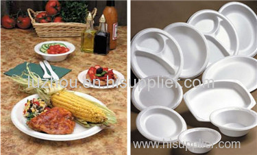 unbleached moulded pulp round plate dishes paper tableware