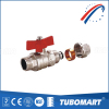 GAS WATER Heater System PN20 3/4&quot; female ball valve with multi color limit switch