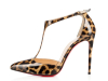 Leopard print T-strap high heel sandals
